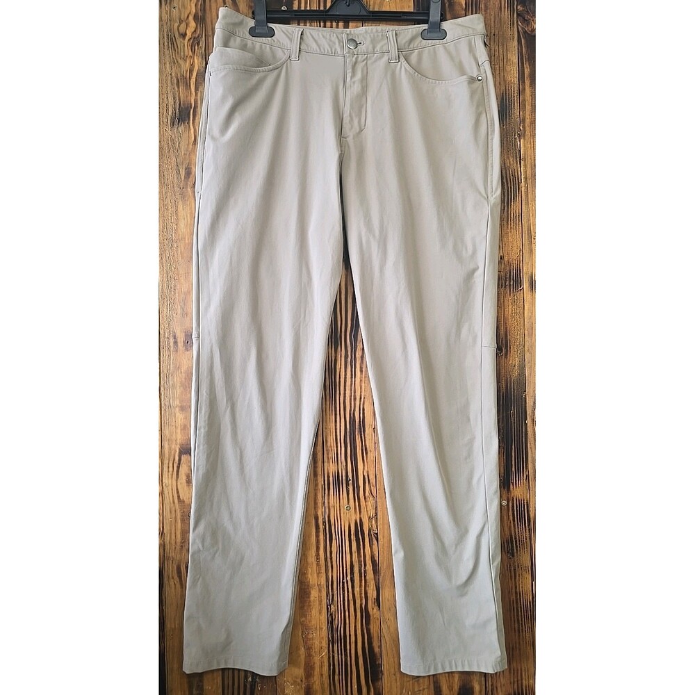 Lululemon ABC Classic-Fit 5 Pocket Pants Khaki Tan Warpstream, Size 34 X 33